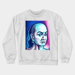 Chanakya Snowy Portrait | Chanakya Artwork 13 Crewneck Sweatshirt